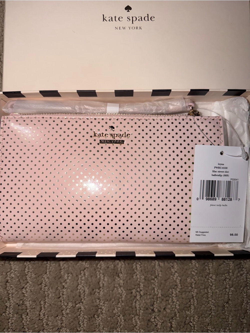 Kate Spade lilac street dot wristlet - Picture 3 of 5
